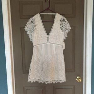 Lina White Lace Skater Dress